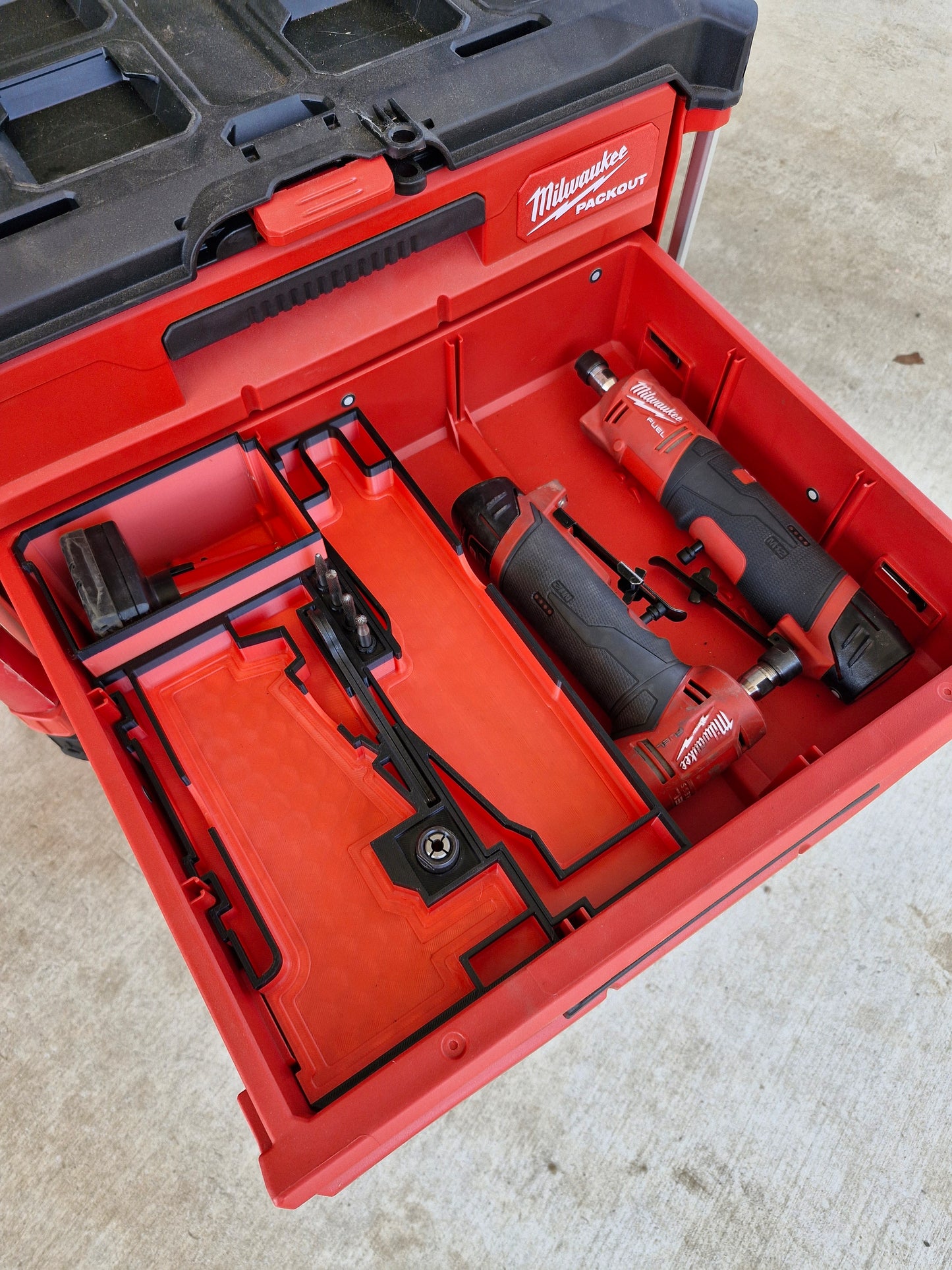 M12 Die Grinder Insert for Milwaukee Packout 3 Draw - Organiser