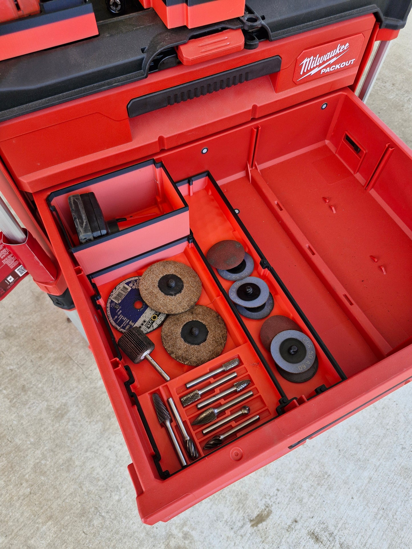 M12 Die Grinder Insert for Milwaukee Packout 3 Draw - Organiser