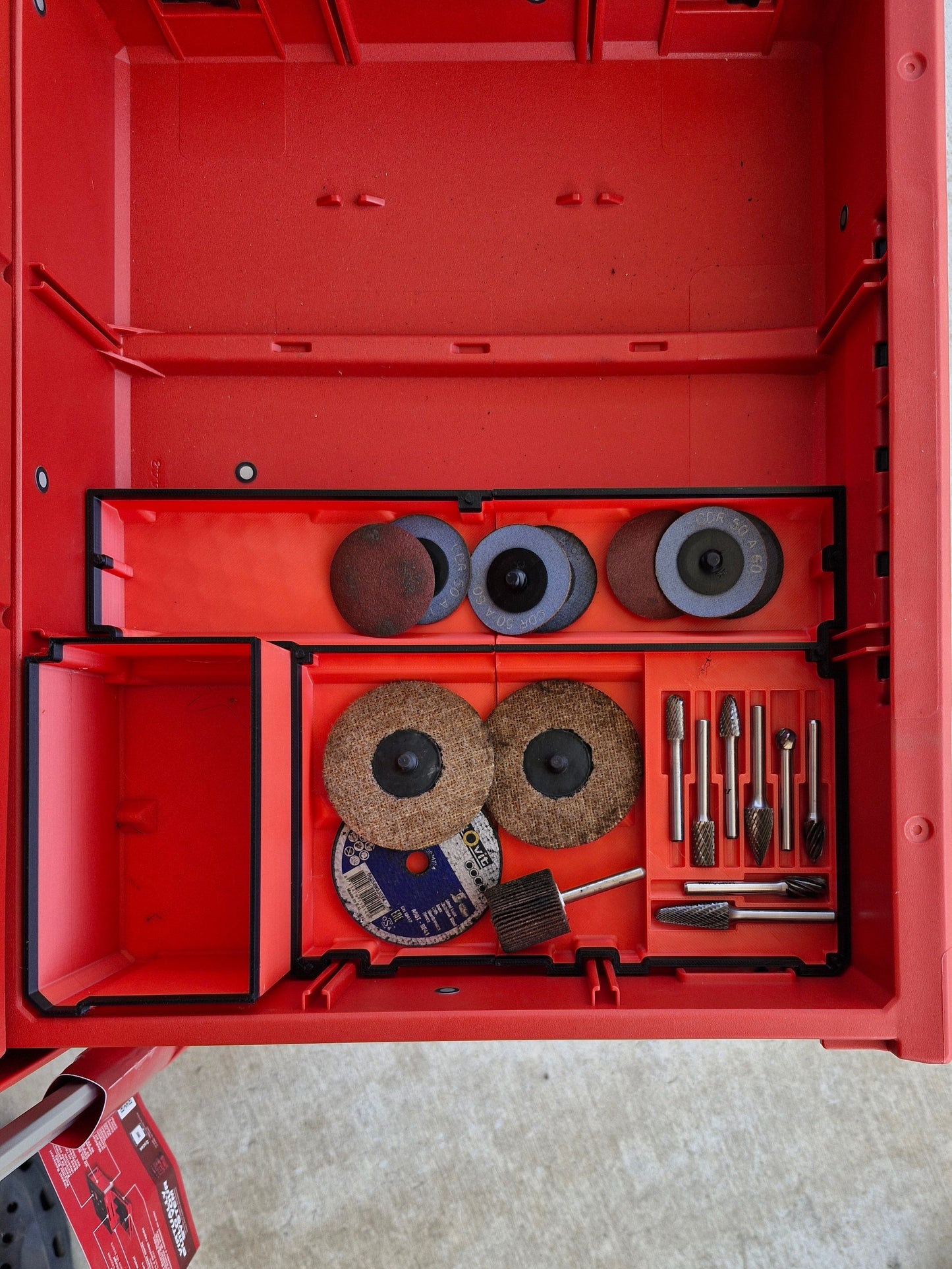 M12 Die Grinder Insert for Milwaukee Packout 3 Draw - Organiser