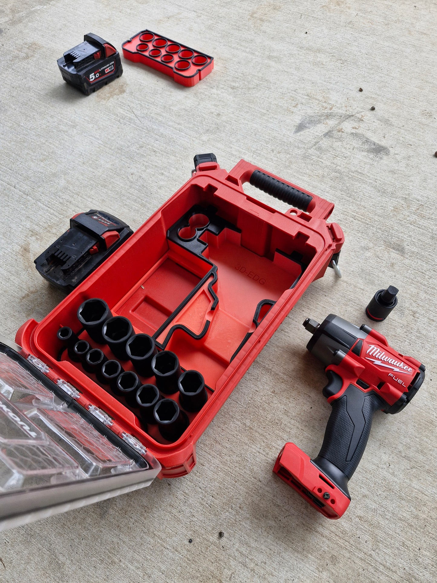 Milwaukee M18 FUEL Mid-Torque Impact + SAE Socket Organiser Insert Packout