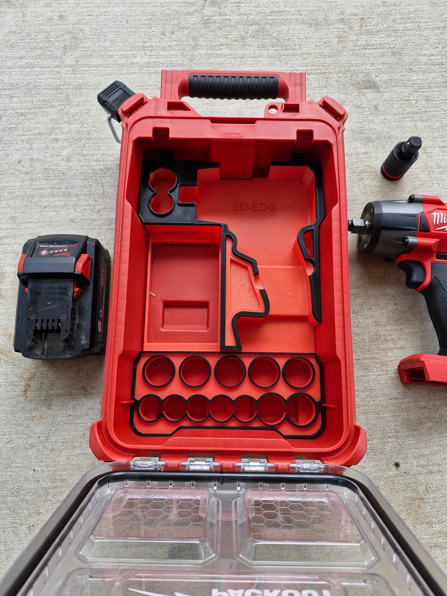 Milwaukee M18 FUEL Mid-Torque Impact + SAE Socket Organiser Insert Packout