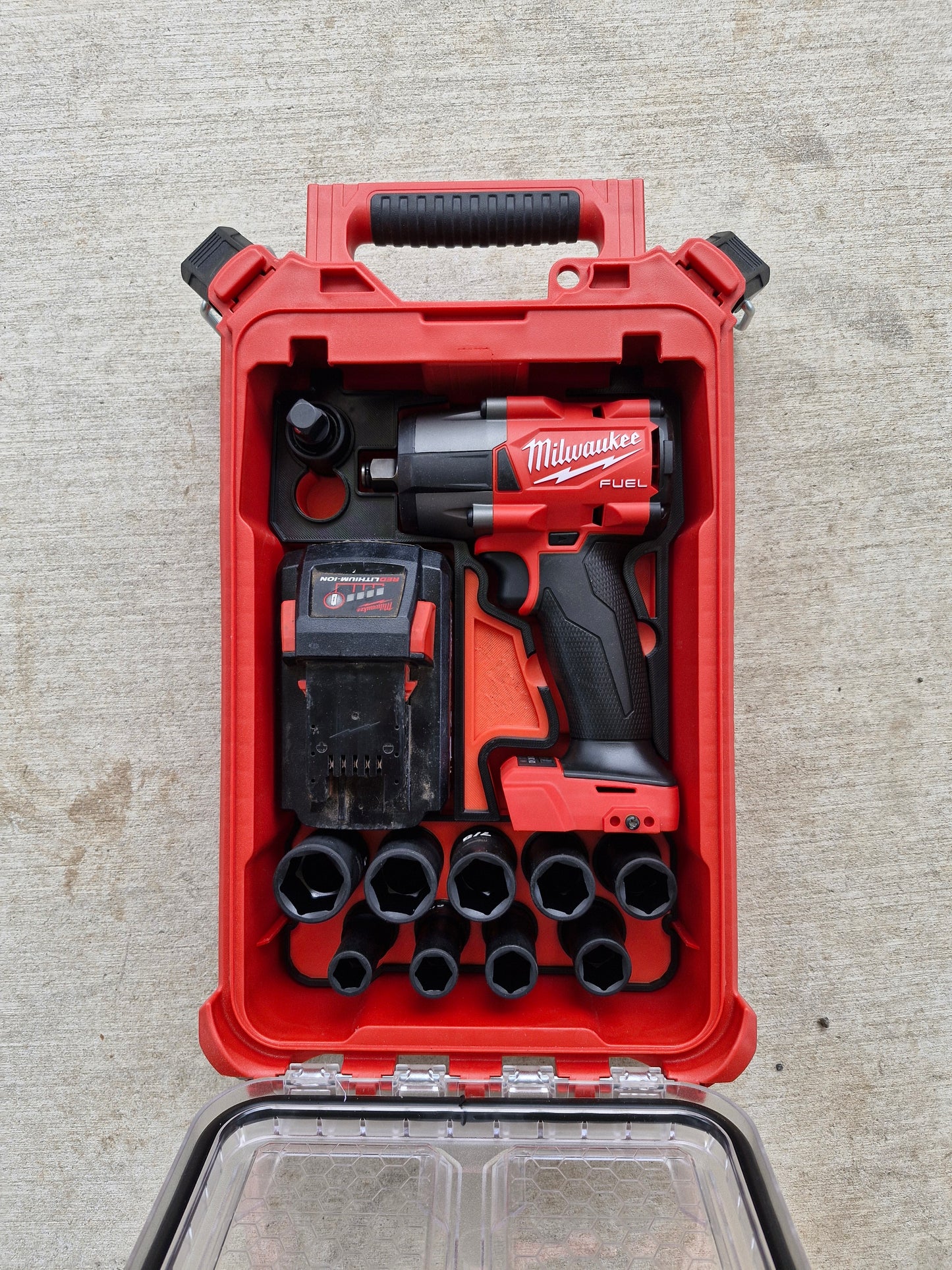 Milwaukee M18 FUEL Mid-Torque Impact + SAE Socket Organiser Insert Packout