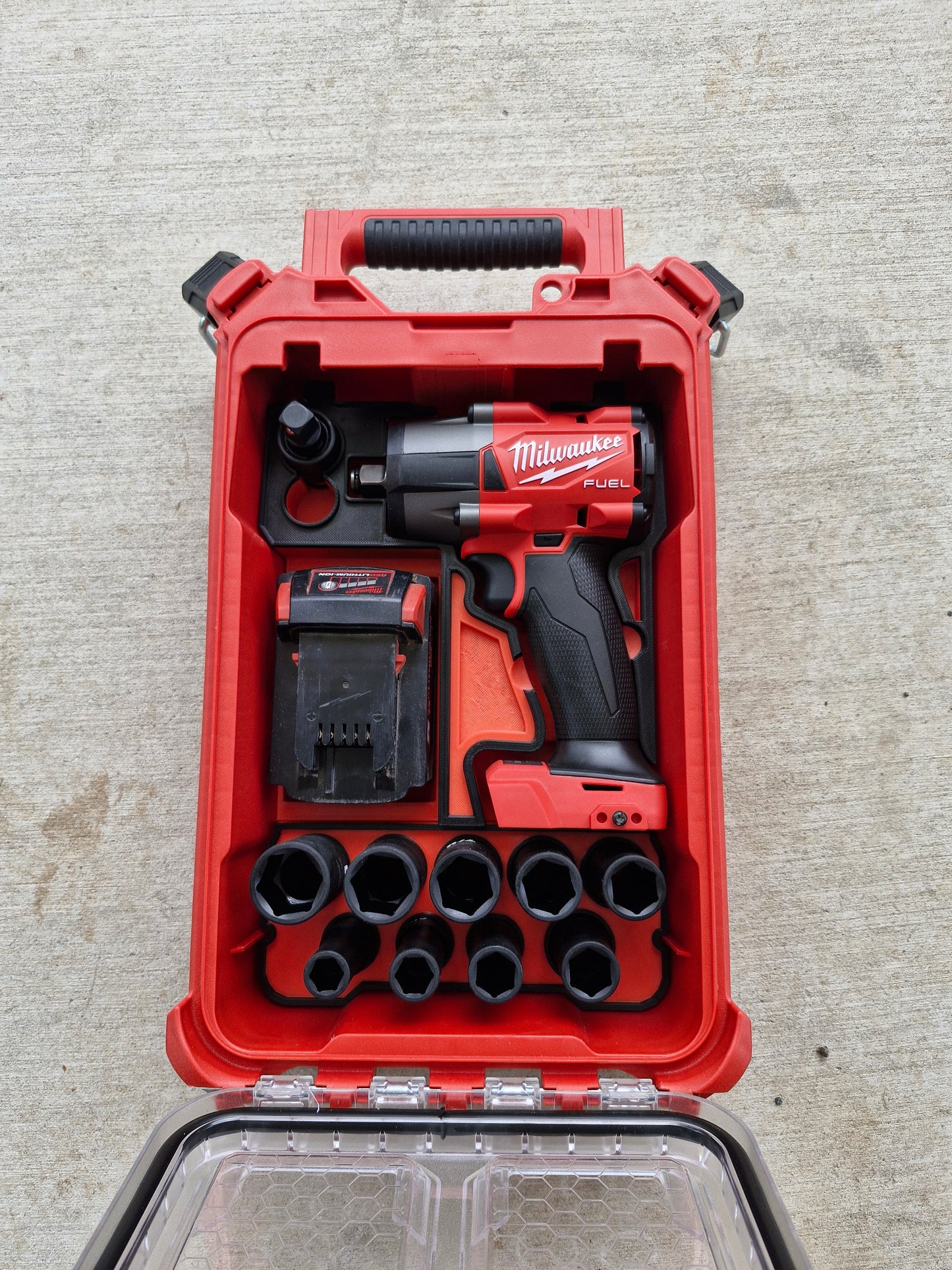Milwaukee M18 FUEL Mid-Torque Impact + SAE Socket Organiser Insert Packout