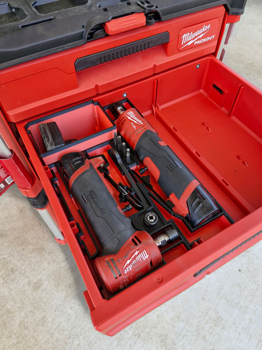 M12 Die Grinder Insert for Milwaukee Packout 3 Draw - Organiser