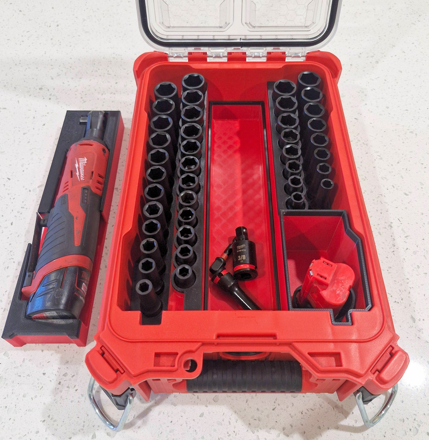 M12 Ratchet & 3/8 Socket set INSERT for Milwaukee Packout Organizer