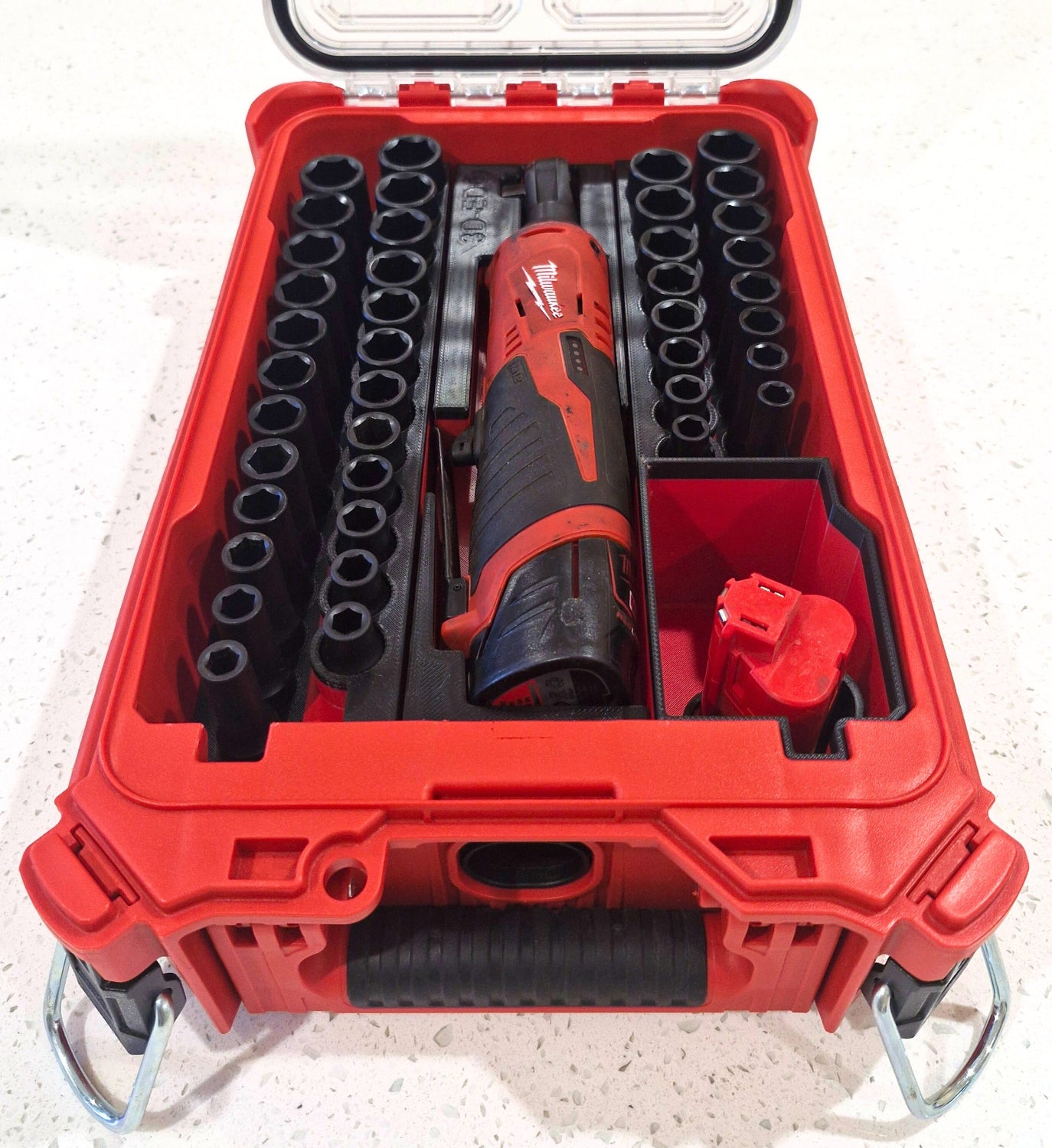M12 Ratchet & 3/8 Socket set INSERT for Milwaukee Packout Organizer