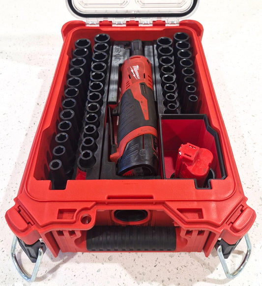 M12 Ratchet & 3/8 Socket set INSERT for Milwaukee Packout Organizer